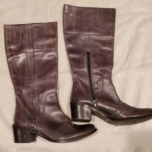 Italian Gray Leather Boots 7.5M